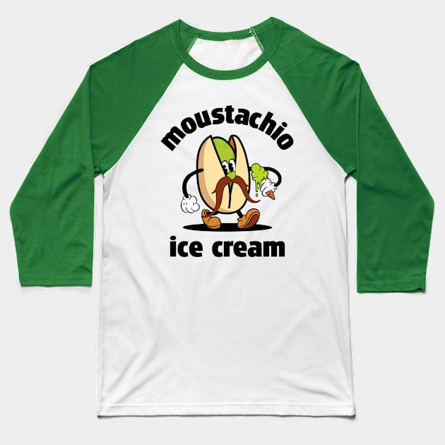 moustachio - pistachio moustache ice cream Baseball T-Shirt by goatboyjr